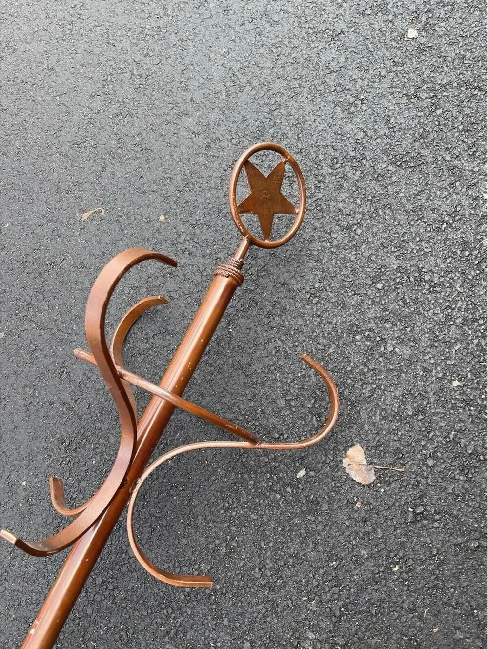 Vintage Iron Coat Rack Hat Stand Lone Star Western Texas Style Floor